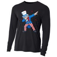 Dabbing Uncle Sam 4th of July Cooling Performance Long Sleeve Crew