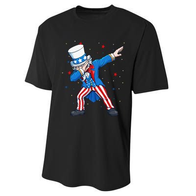 Dabbing Uncle Sam 4th of July Performance Sprint T-Shirt