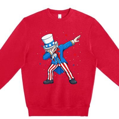 Dabbing Uncle Sam 4th of July Premium Crewneck Sweatshirt