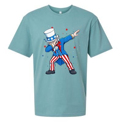 Dabbing Uncle Sam 4th of July Sueded Cloud Jersey T-Shirt