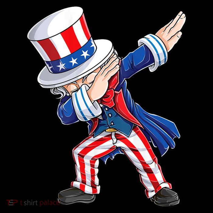 Dabbing Uncle Sam 4th Of July American Flag T-Shirt
