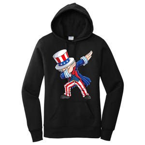 Dabbing Uncle Sam 4th Of July American Flag Women's Pullover Hoodie