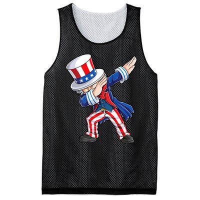 Dabbing Uncle Sam 4th Of July American Flag Mesh Reversible Basketball Jersey Tank