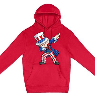 Dabbing Uncle Sam 4th Of July American Flag Premium Pullover Hoodie