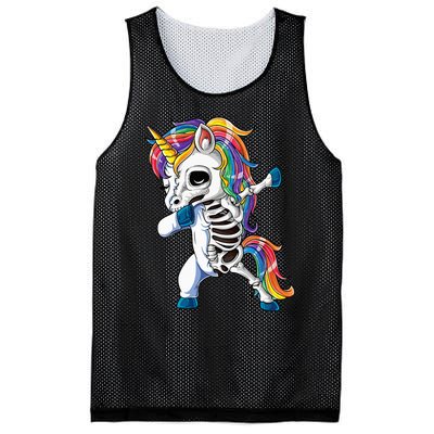 Dabbing Unicorn Skeleton Halloween Dab Gifts Mesh Reversible Basketball Jersey Tank