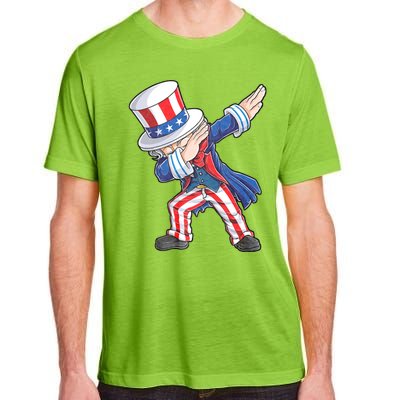 Dabbing Uncle Sam 4th Of July American Flag Adult ChromaSoft Performance T-Shirt