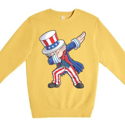 Dabbing Uncle Sam 4th Of July American Flag Premium Crewneck Sweatshirt