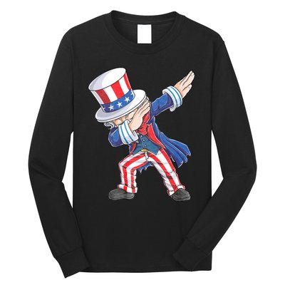 Dabbing Uncle Sam 4th Of July American Flag Long Sleeve Shirt