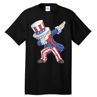 Dabbing Uncle Sam 4th Of July American Flag Tall T-Shirt