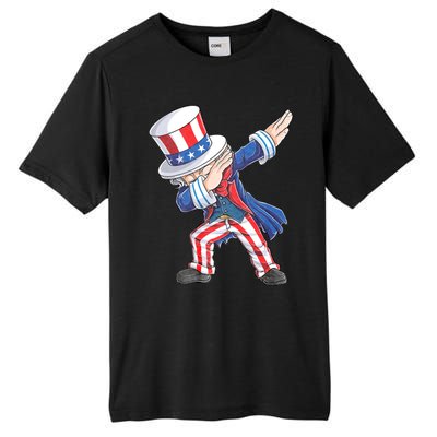 Dabbing Uncle Sam 4th Of July American Flag Tall Fusion ChromaSoft Performance T-Shirt