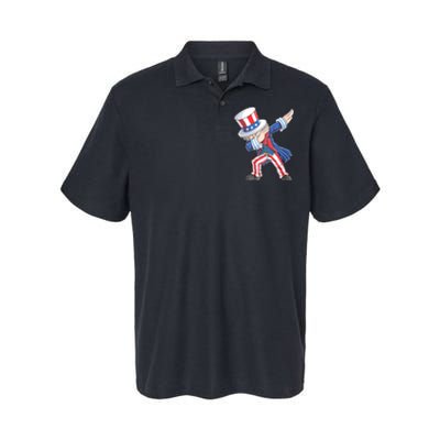 Dabbing Uncle Sam 4th Of July American Flag Softstyle Adult Sport Polo