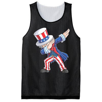 Dabbing Uncle Sam 4th Of July American Flag Mesh Reversible Basketball Jersey Tank