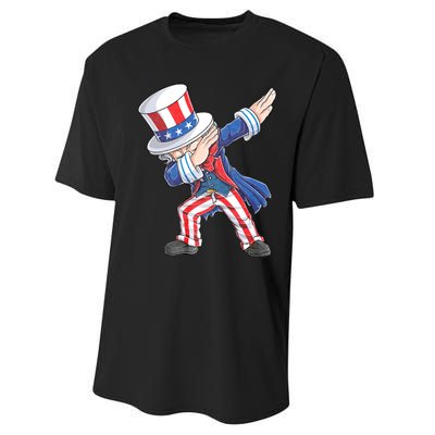 Dabbing Uncle Sam 4th Of July American Flag Performance Sprint T-Shirt