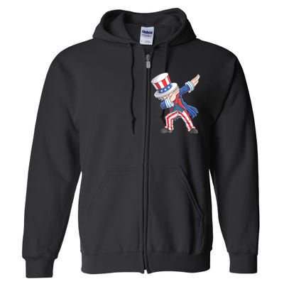 Dabbing Uncle Sam 4th Of July American Flag Full Zip Hoodie