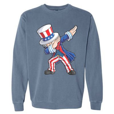 Dabbing Uncle Sam 4th Of July American Flag Garment-Dyed Sweatshirt