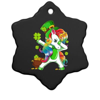 Dabbing Unicorn St Patricks Day Irish Shamrock Ceramic Star Ornament