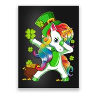 Dabbing Unicorn St Patricks Day Irish Shamrock Poster