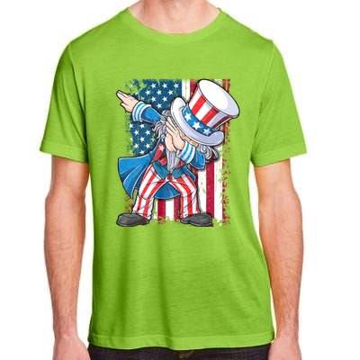 Dabbing Uncle Sam 4th Of July Usa Flag Adult ChromaSoft Performance T-Shirt