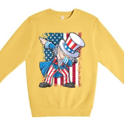 Dabbing Uncle Sam 4th Of July Usa Flag Premium Crewneck Sweatshirt