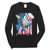 Dabbing Uncle Sam 4th Of July Usa Flag Long Sleeve Shirt