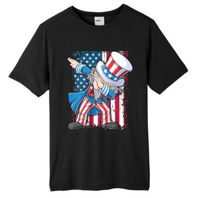 Dabbing Uncle Sam 4th Of July Usa Flag Tall Fusion ChromaSoft Performance T-Shirt