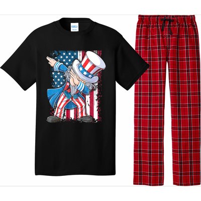 Dabbing Uncle Sam 4th Of July Usa Flag Pajama Set