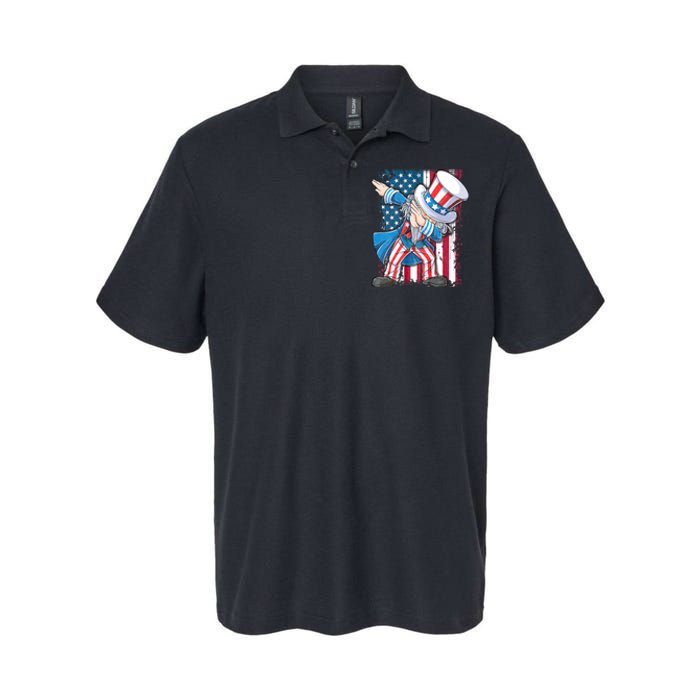 Dabbing Uncle Sam 4th Of July Usa Flag Softstyle Adult Sport Polo