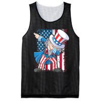 Dabbing Uncle Sam 4th Of July Usa Flag Mesh Reversible Basketball Jersey Tank