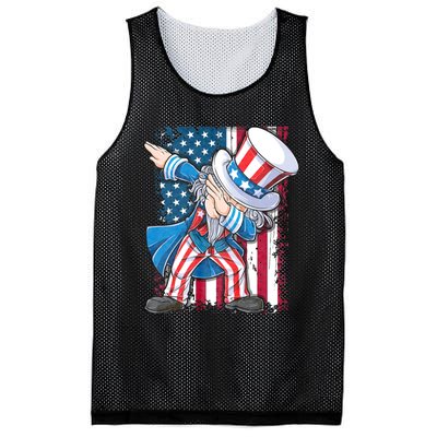 Dabbing Uncle Sam 4th Of July Usa Flag Mesh Reversible Basketball Jersey Tank