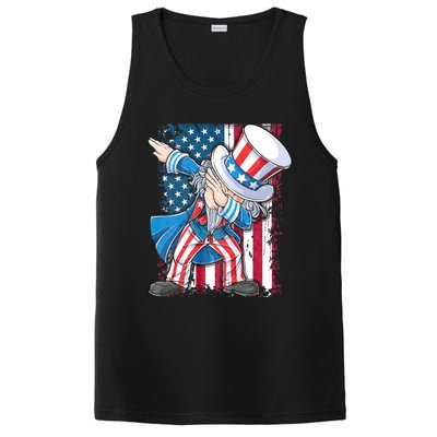 Dabbing Uncle Sam 4th Of July Usa Flag PosiCharge Competitor Tank