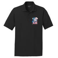 Dabbing Uncle Sam 4th Of July Usa Flag PosiCharge RacerMesh Polo