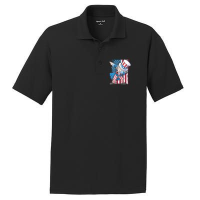 Dabbing Uncle Sam 4th Of July Usa Flag PosiCharge RacerMesh Polo