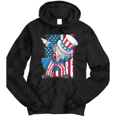 Dabbing Uncle Sam 4th Of July Usa Flag Tie Dye Hoodie