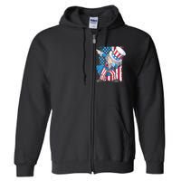 Dabbing Uncle Sam 4th Of July Usa Flag Full Zip Hoodie