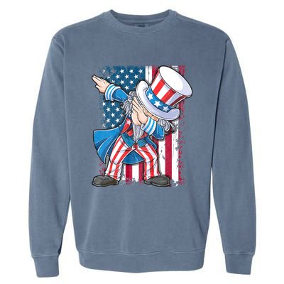 Dabbing Uncle Sam 4th Of July Usa Flag Garment-Dyed Sweatshirt