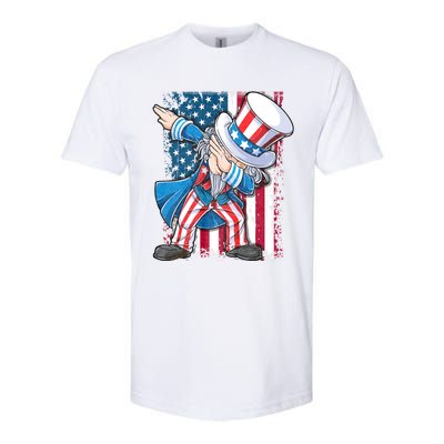 Dabbing Uncle Sam 4th Of July Usa Flag Softstyle CVC T-Shirt