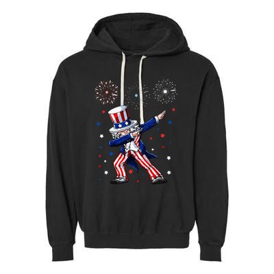 Dabbing Uncle Sam Fireworks 4th of July Funny Garment-Dyed Fleece Hoodie