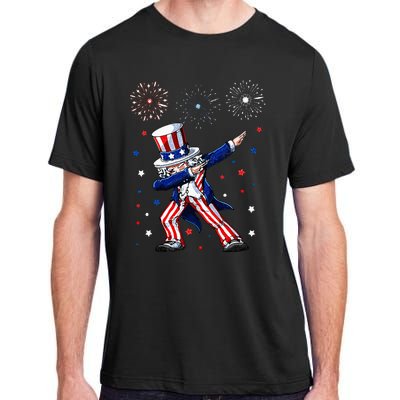 Dabbing Uncle Sam Fireworks 4th of July Funny Adult ChromaSoft Performance T-Shirt