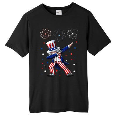 Dabbing Uncle Sam Fireworks 4th of July Funny Tall Fusion ChromaSoft Performance T-Shirt