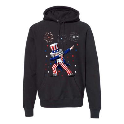 Dabbing Uncle Sam Fireworks 4th of July Funny Premium Hoodie