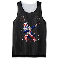 Dabbing Uncle Sam Fireworks 4th of July Funny Mesh Reversible Basketball Jersey Tank