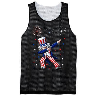 Dabbing Uncle Sam Fireworks 4th of July Funny Mesh Reversible Basketball Jersey Tank