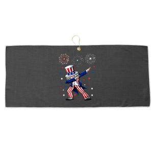 Dabbing Uncle Sam Fireworks 4th of July Funny Large Microfiber Waffle Golf Towel