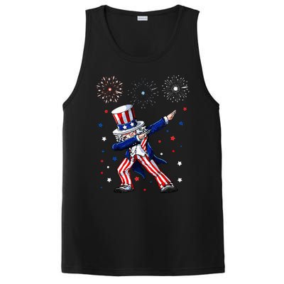 Dabbing Uncle Sam Fireworks 4th of July Funny PosiCharge Competitor Tank