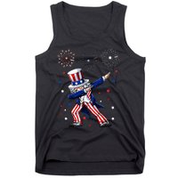 Dabbing Uncle Sam Fireworks 4th of July Funny Tank Top