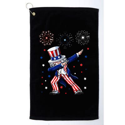 Dabbing Uncle Sam Fireworks 4th of July Funny Platinum Collection Golf Towel