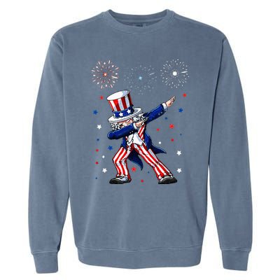 Dabbing Uncle Sam Fireworks 4th of July Funny Garment-Dyed Sweatshirt