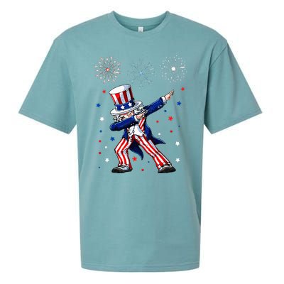 Dabbing Uncle Sam Fireworks 4th of July Funny Sueded Cloud Jersey T-Shirt