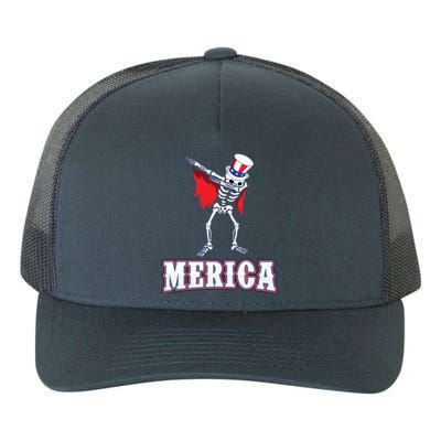 Dabbing Uncle Sam Skeleton Dab For Freedom 4th Of July Skull Great Gift Yupoong Adult 5-Panel Trucker Hat