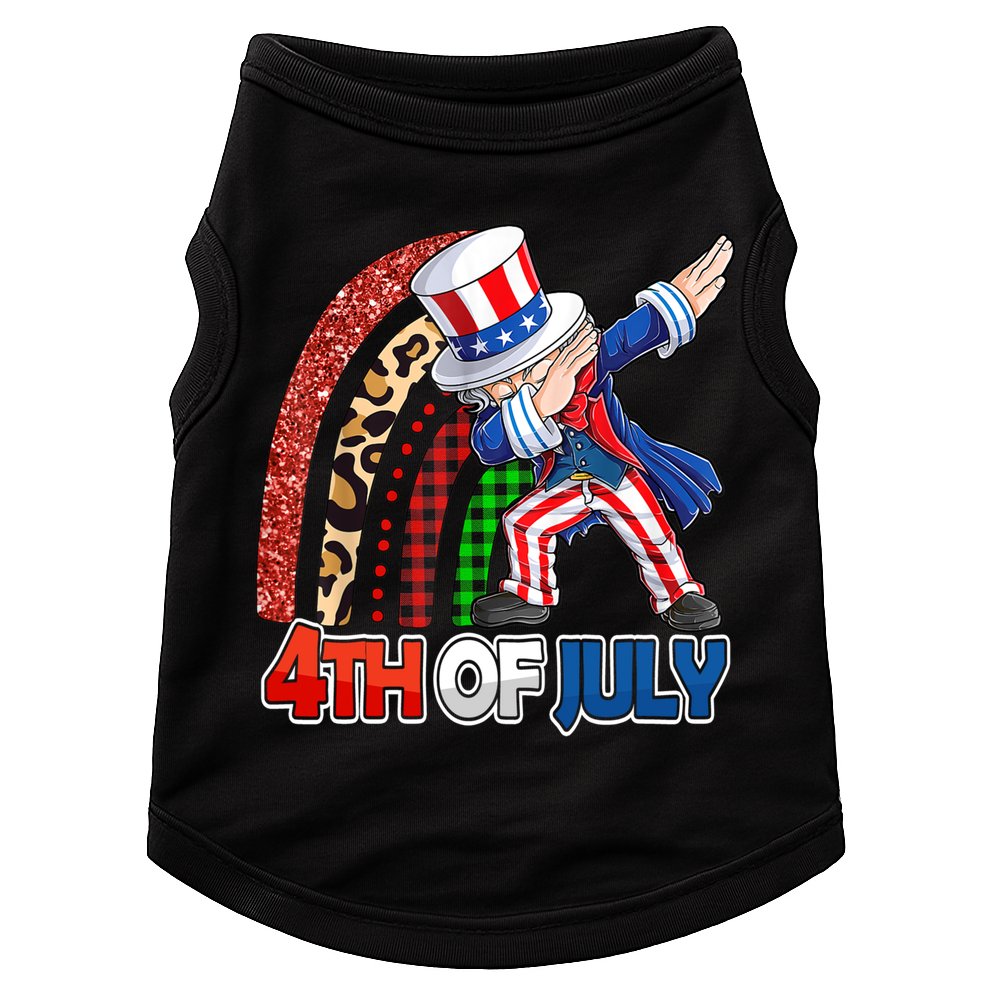 Dabbing Uncle Sam Rainbow 4th Of July Patriotic Gift Doggie Tank